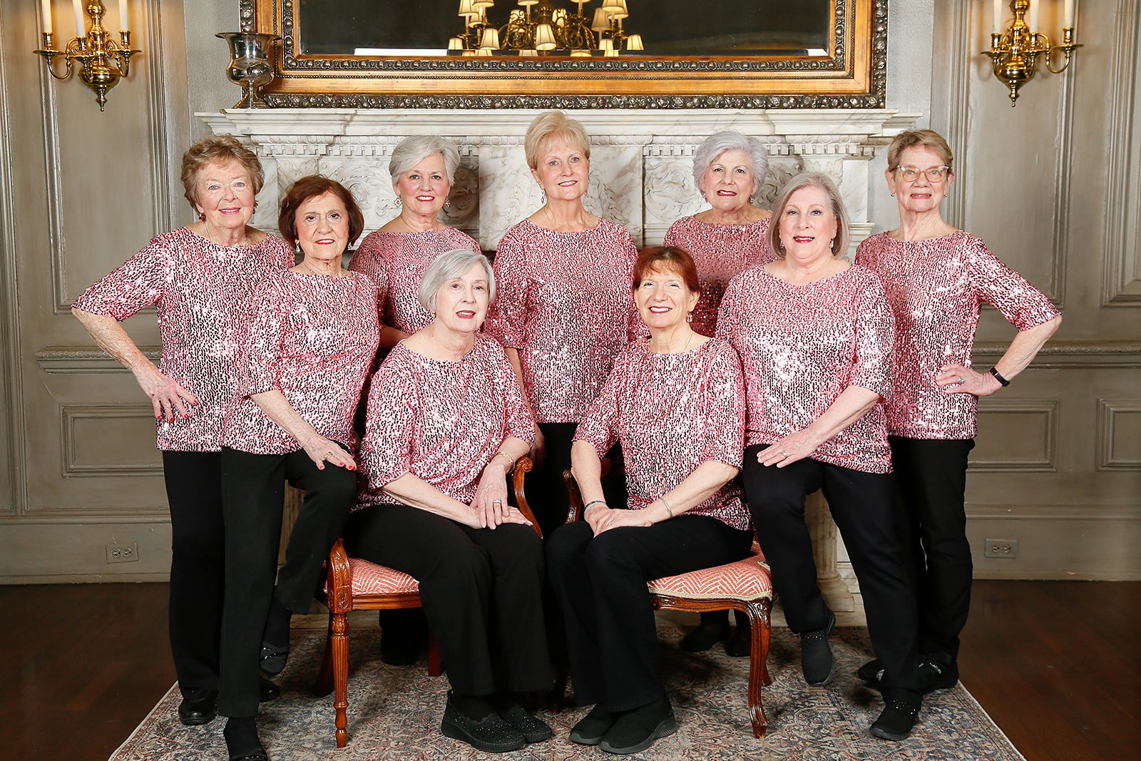 Sweet Harmony singers in pink sequined tops